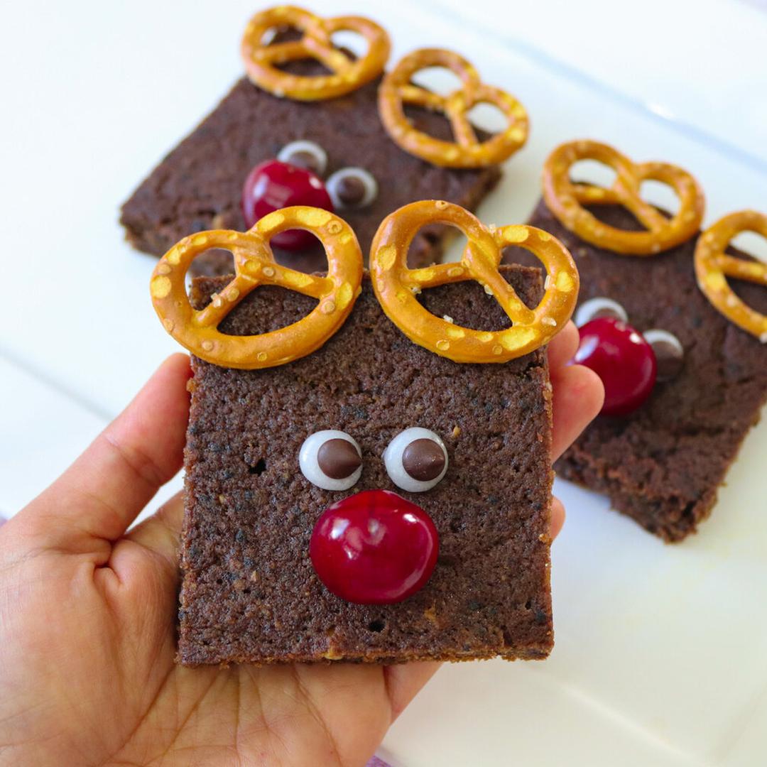 Vegan Brownie Reindeer